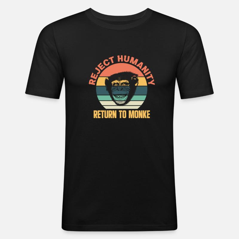Affe Evolution Menschenaffen Affen Geschenk - Männer Slim Fit T-Shirt - Schwarz