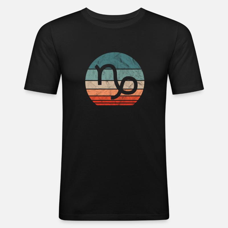 Sternzeichen Steinbock - Männer Slim Fit T-Shirt - Schwarz