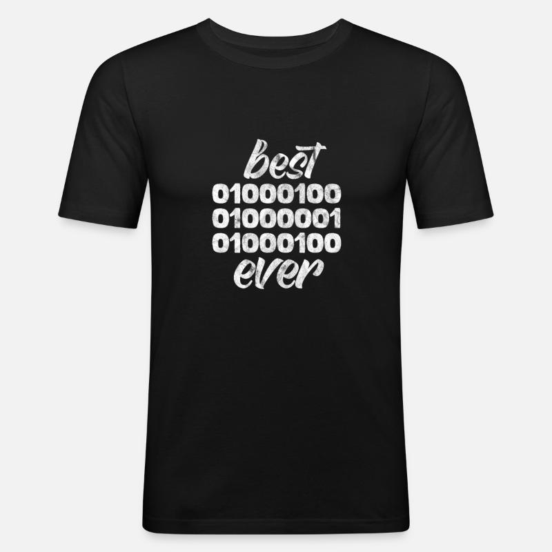 Binary Father - Men's Slim Fit T-Shirt - black