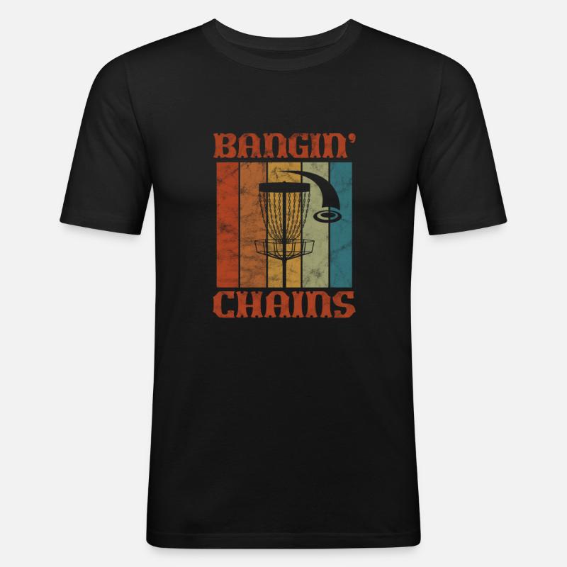 Disc Golf - Männer Slim Fit T-Shirt - Schwarz