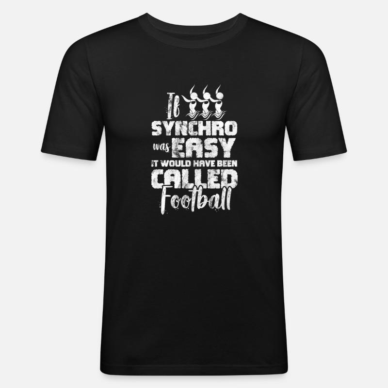 Synchronschwimmen - Männer Slim Fit T-Shirt - Schwarz