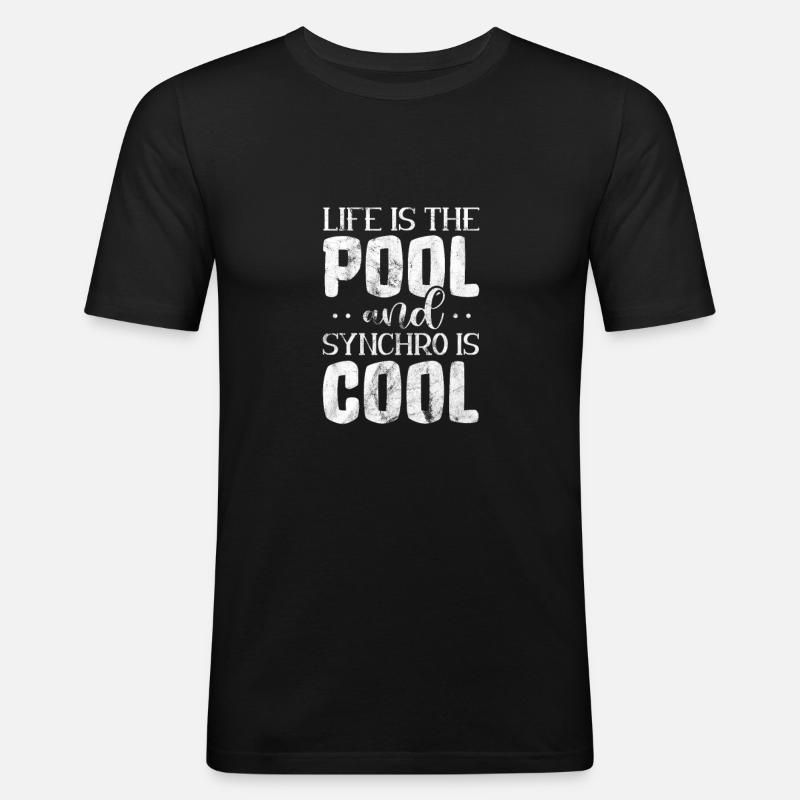 Synchronschwimmen - Männer Slim Fit T-Shirt - Schwarz
