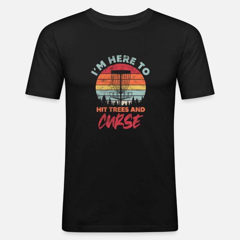 Disc Golf - Männer Slim Fit T-Shirt - Schwarz