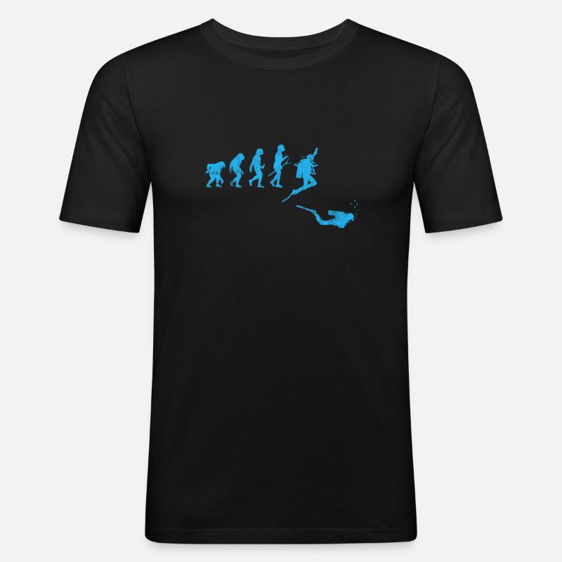 Taucher Evolution - Männer Slim Fit T-Shirt - Schwarz