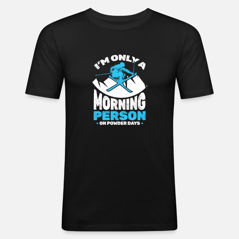 Ski - Männer Slim Fit T-Shirt - Schwarz