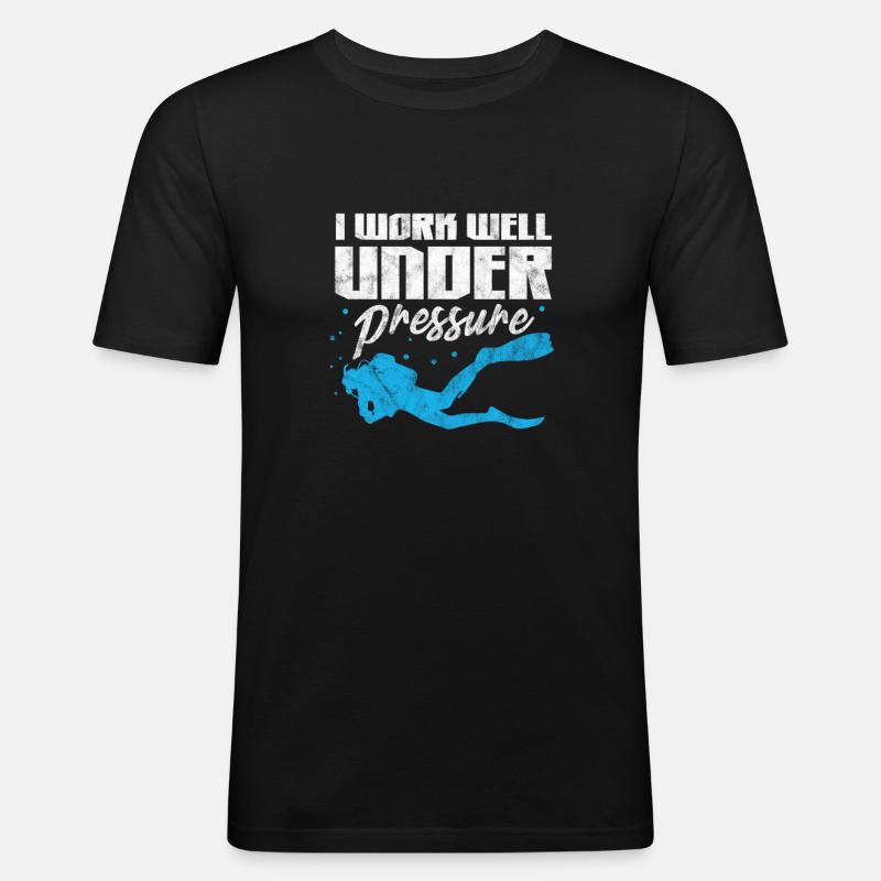 Taucher - Männer Slim Fit T-Shirt - Schwarz