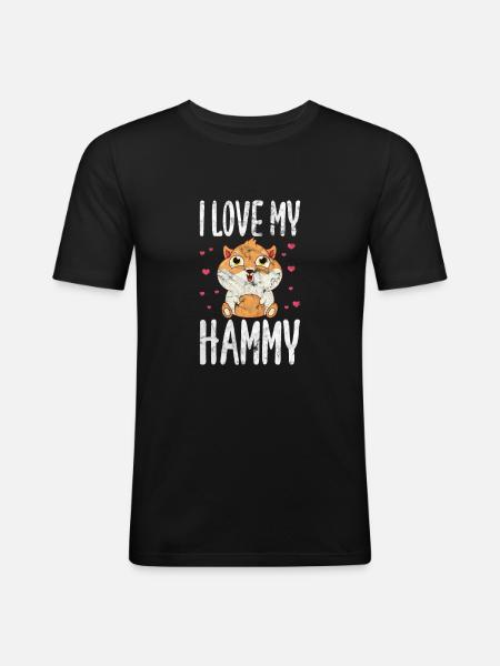 Hamster - T-shirt près du corps Homme - noir