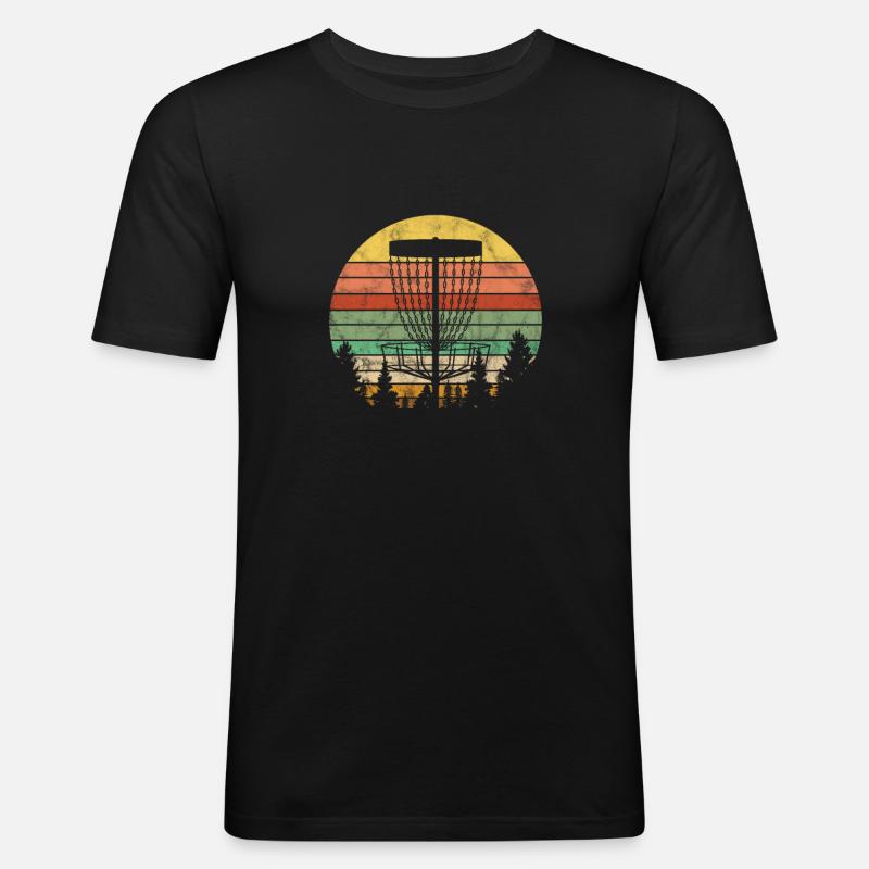 Disc Golf - Männer Slim Fit T-Shirt - Schwarz