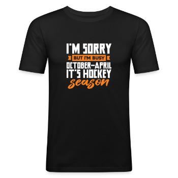 Eishockey - Männer Slim Fit T-Shirt - Schwarz - Vorne - Nik (191cm)