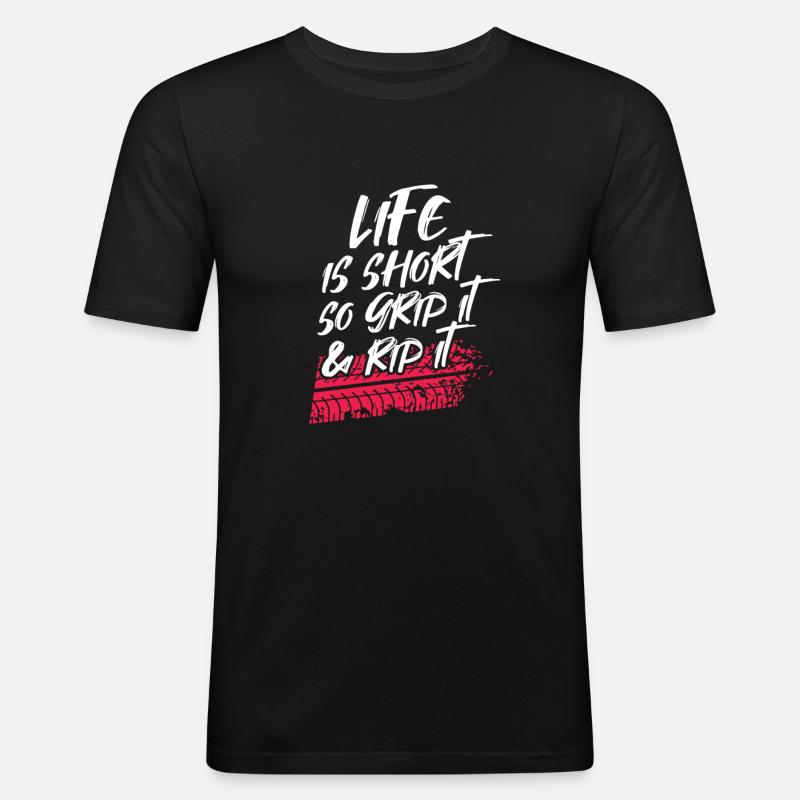 Biker - Männer Slim Fit T-Shirt - Schwarz