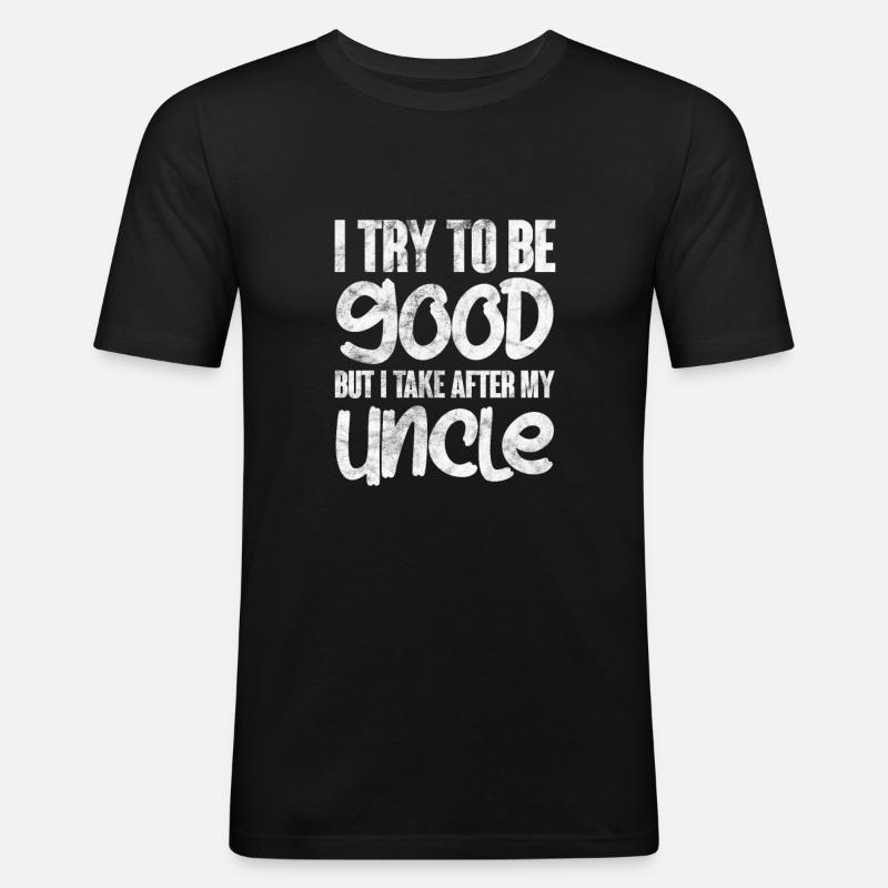 Onkel - Männer Slim Fit T-Shirt - Schwarz