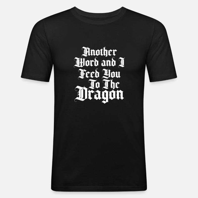 Drache - Männer Slim Fit T-Shirt - Schwarz