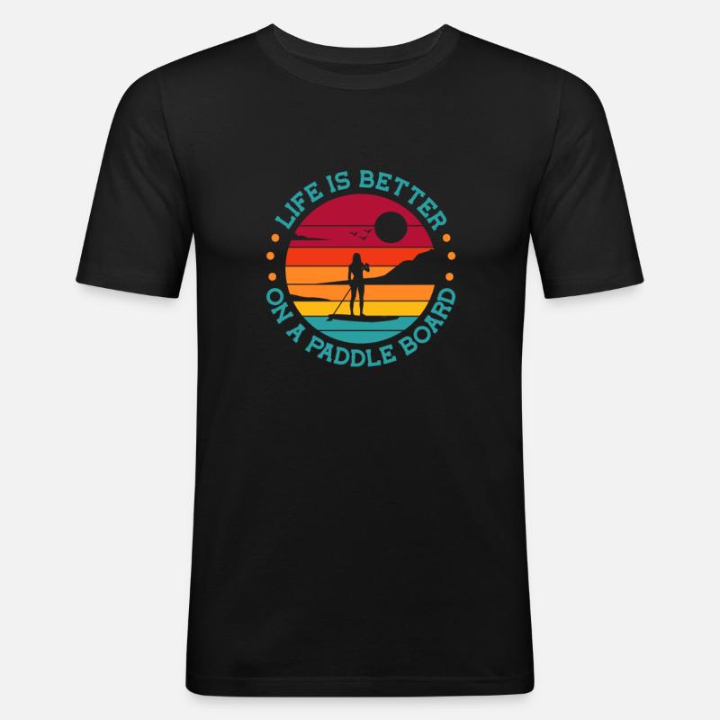 SUP - Männer Slim Fit T-Shirt - Schwarz