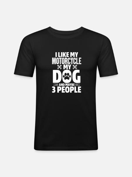 Biker Dog - Men's Slim Fit T-Shirt - black