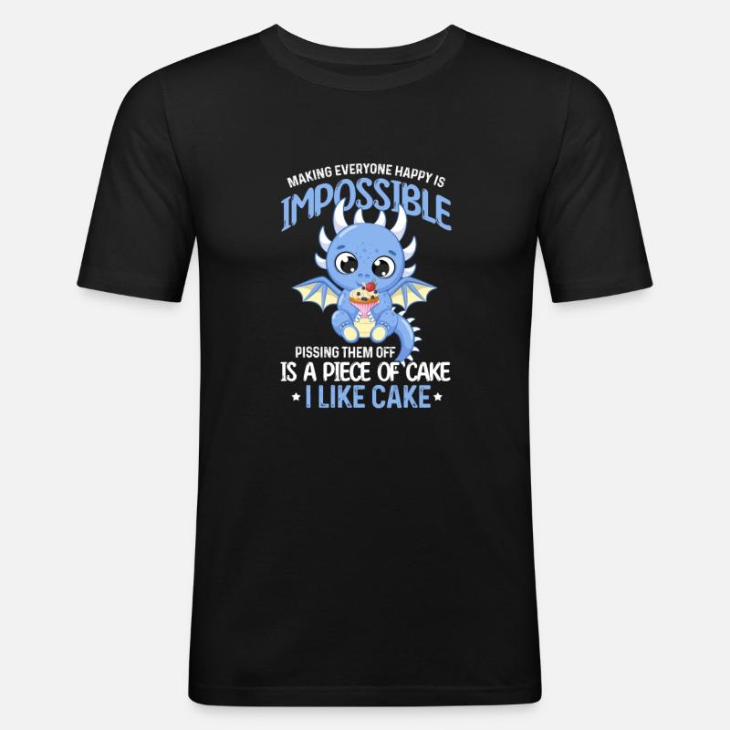 Drache - Männer Slim Fit T-Shirt - Schwarz