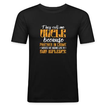 Uncle - Men's Slim Fit T-Shirt - black - Front - Nik (191cm)