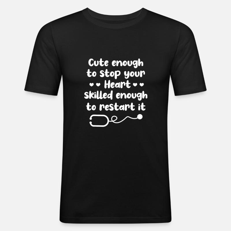 Arzt - Männer Slim Fit T-Shirt - Schwarz