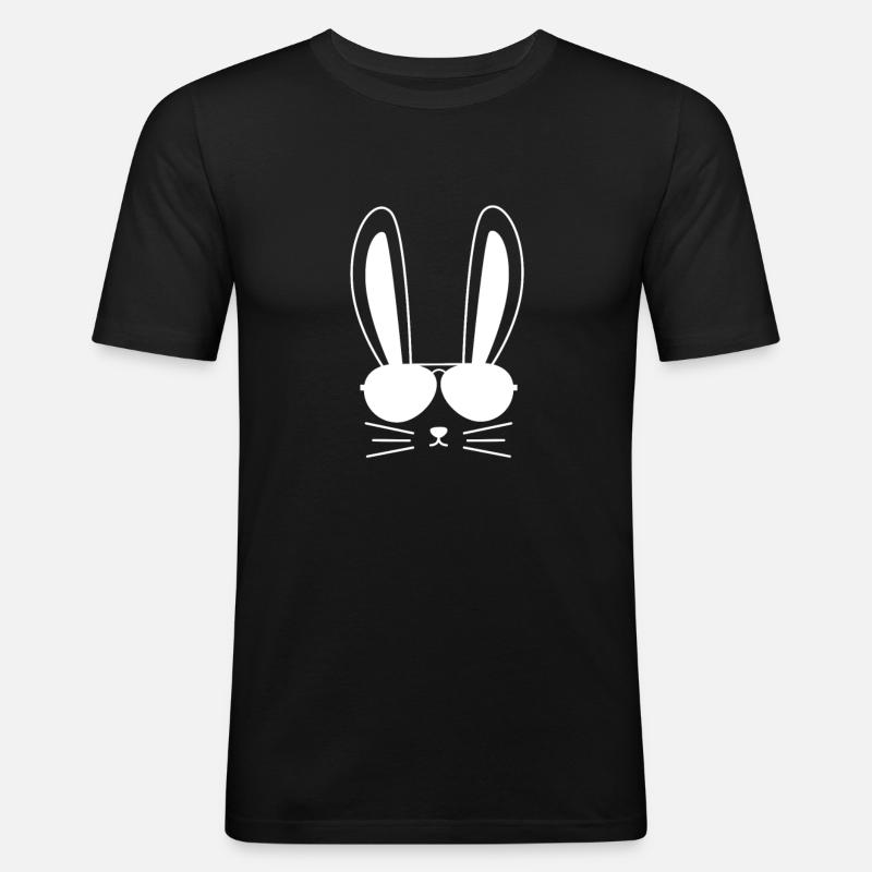 Hase - Männer Slim Fit T-Shirt - Schwarz
