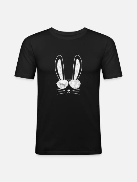 Rabbit Rabbit Easter Long-eared Gift - Men's Slim Fit T-Shirt - black