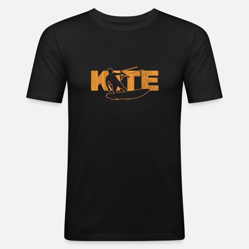 Kitesurfen - Männer Slim Fit T-Shirt - Schwarz