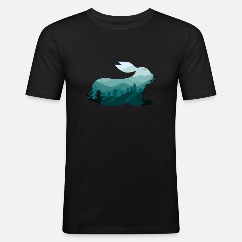 Hase - Männer Slim Fit T-Shirt - Schwarz