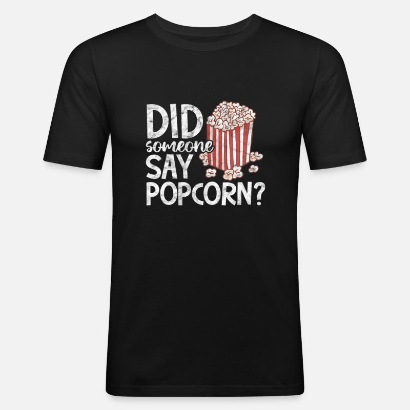 Popcorn - Männer Slim Fit T-Shirt - Schwarz
