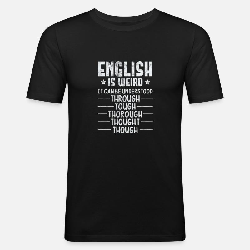 Grammatik Lehrer Englisch - Männer Slim Fit T-Shirt - Schwarz