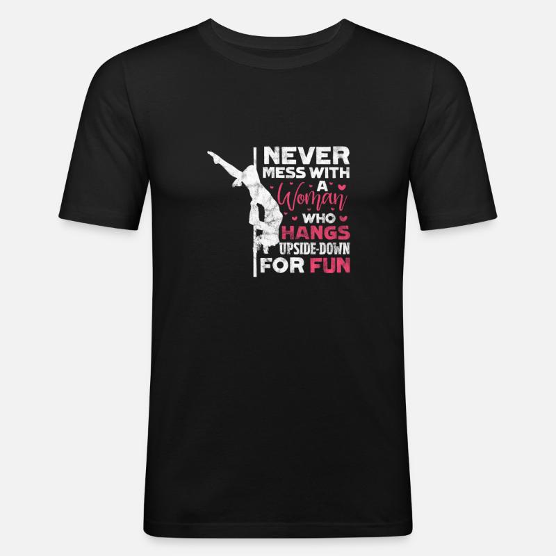 Pole Dance - Männer Slim Fit T-Shirt - Schwarz