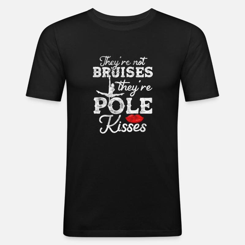 Pole Dance - Männer Slim Fit T-Shirt - Schwarz