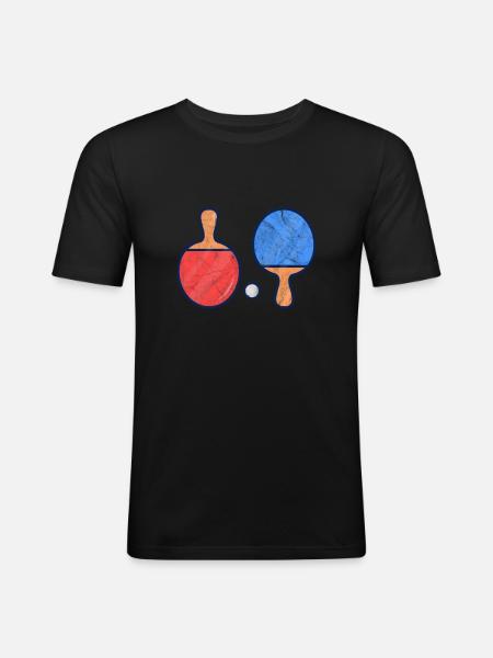 Ping-Pong Table Tennis - Men's Slim Fit T-Shirt - black