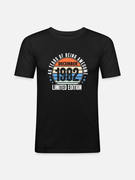 December 1982 - Men's Slim Fit T-Shirt - black