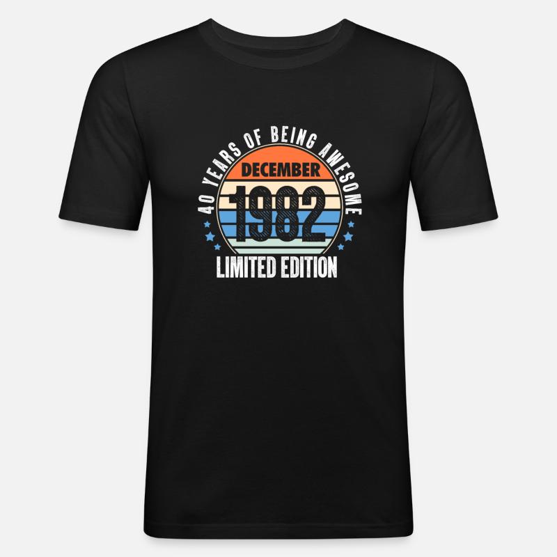 Dezember 1982 - Männer Slim Fit T-Shirt - Schwarz