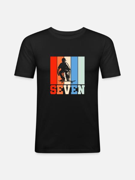 Skateboard 7th birthday - Men's Slim Fit T-Shirt - black