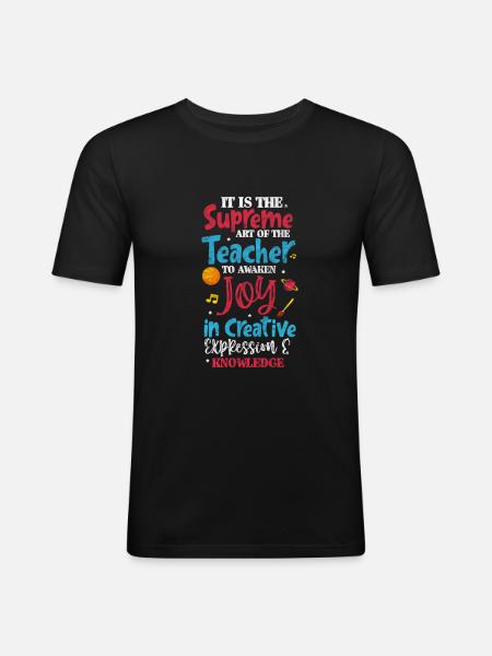 Enseignant Enseignant - T-shirt près du corps Homme - noir