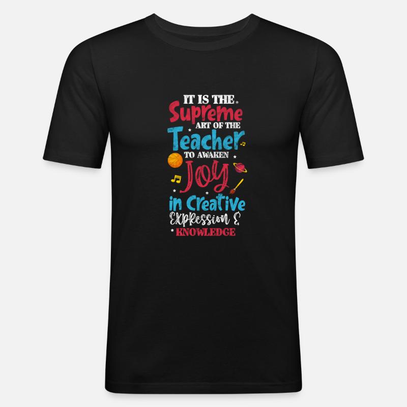 Lehrer Lehrerin - Männer Slim Fit T-Shirt - Schwarz