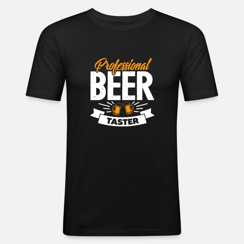 Bier - Männer Slim Fit T-Shirt - Schwarz