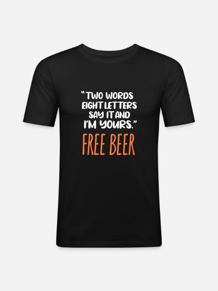 Bière - T-shirt près du corps Homme - noir