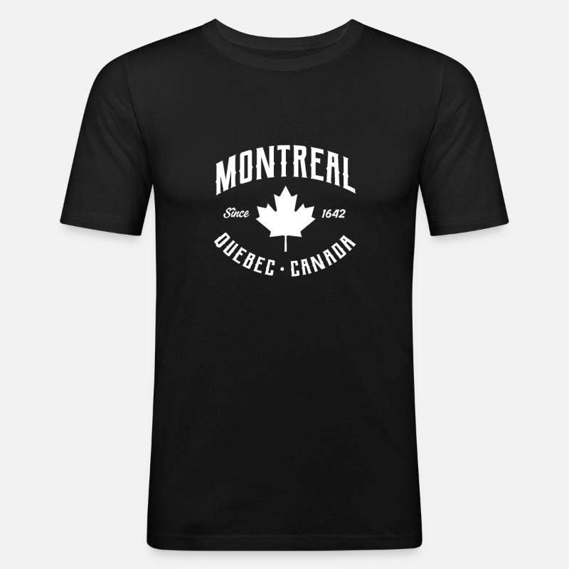 Kanada - Männer Slim Fit T-Shirt - Schwarz