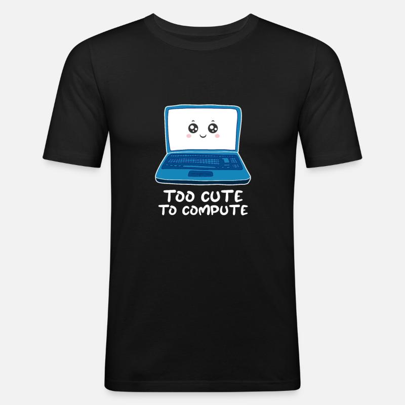 Computer - Männer Slim Fit T-Shirt - Schwarz