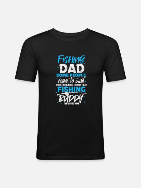 Père pêcheur - T-shirt près du corps Homme - noir