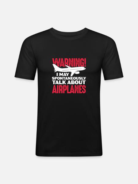 Pilot Airplane Flying Flyer Gift - Men's Slim Fit T-Shirt - black