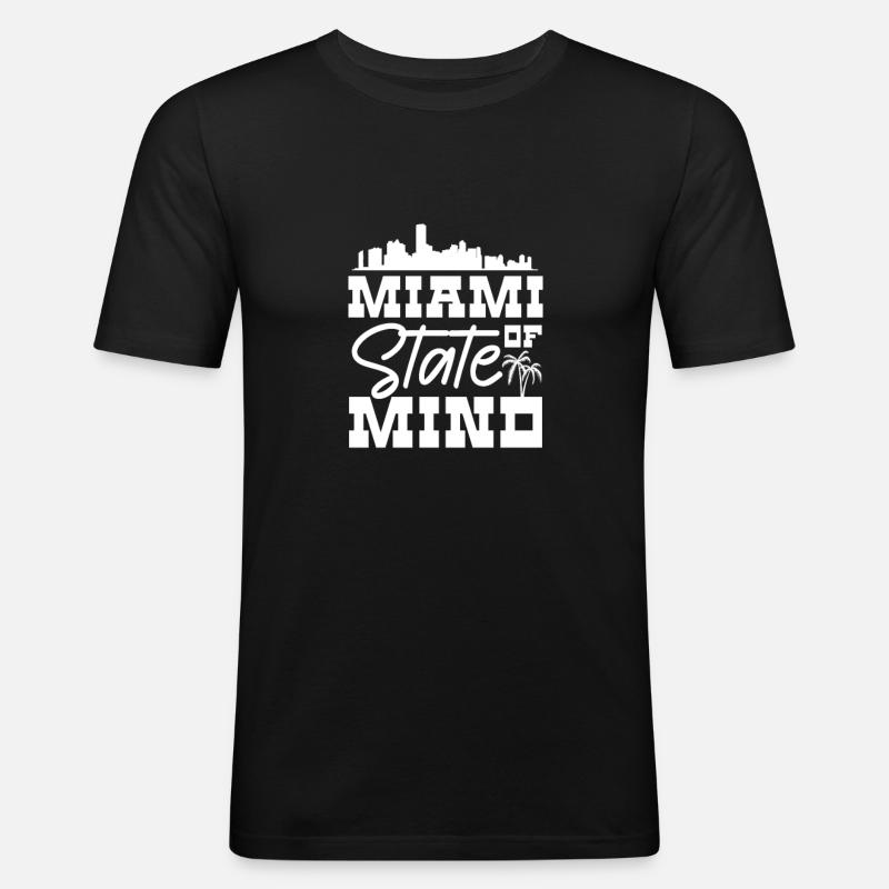 Miami - Männer Slim Fit T-Shirt - Schwarz