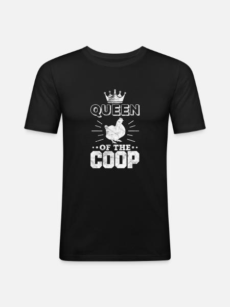 Huhn - Männer Slim Fit T-Shirt - Schwarz