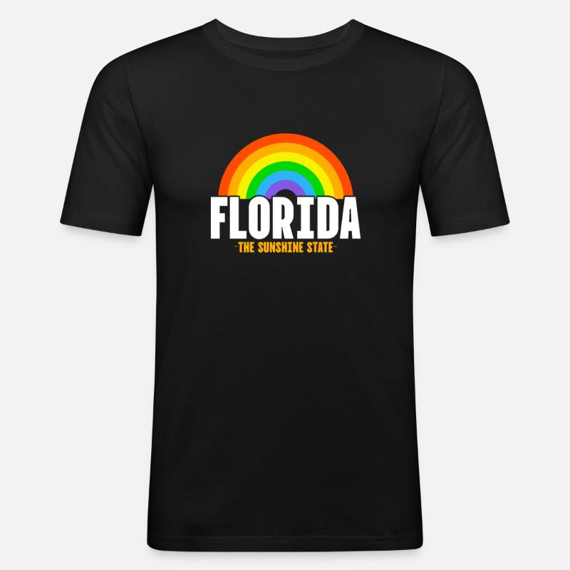 Florida - Männer Slim Fit T-Shirt - Schwarz