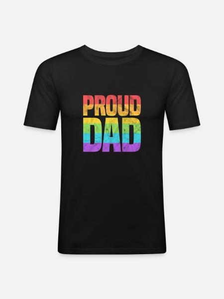 Père - T-shirt près du corps Homme - noir