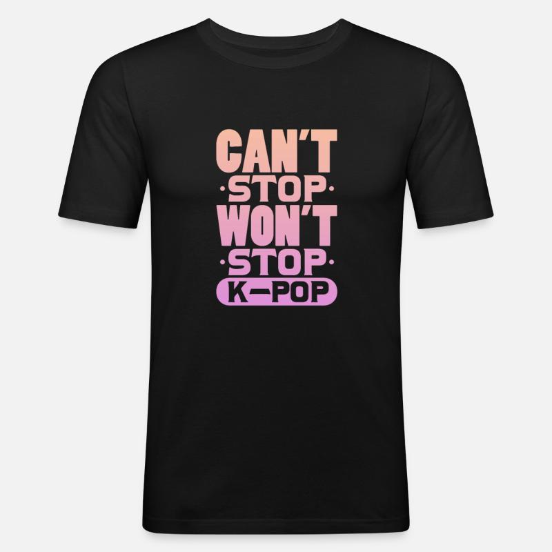 K-Pop - Männer Slim Fit T-Shirt - Schwarz