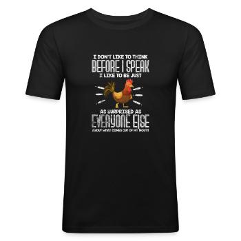 Chicken - Men's Slim Fit T-Shirt - black - Front - Nik (191cm)