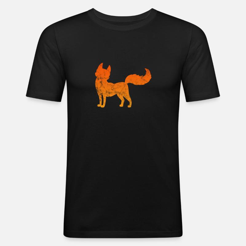 Fuchs - Männer Slim Fit T-Shirt - Schwarz