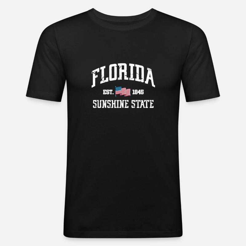 Florida - Männer Slim Fit T-Shirt - Schwarz