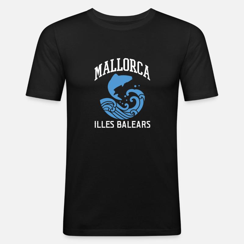 Mallorca - Männer Slim Fit T-Shirt - Schwarz